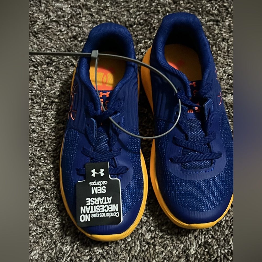 Under Armour Kids' Navy and Orange Sneakers- New sz 11k Toddler Boys